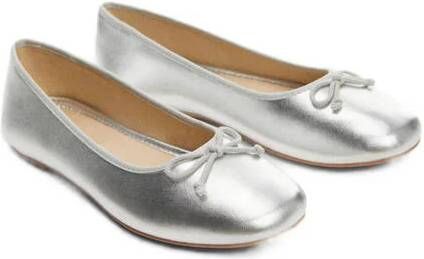 Mango Kids ballerina's zilver Meisjes Imitatieleer Effen 35