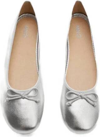 Mango Kids ballerina's zilver Meisjes Imitatieleer Effen 32 - Foto 2