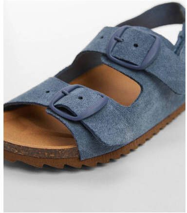 Mango Kids leren sandalen blauw Jongens Leer Effen 21(12 8cm)