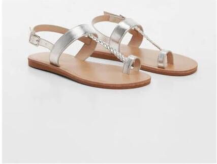 Mango Kids sandalen zilver Meisjes Imitatieleer 38