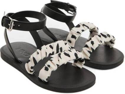 Mango Kids sandalen zwart wit Meisjes Imitatieleer Meerkleurig 22(13 5cm)