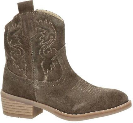 Nelson Kids suède cowboylaarzen taupe Bruin Meisjes Suede Effen 33