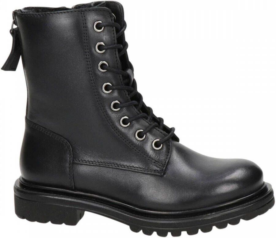 Nelson Kids leren veterboots zwart Meisjes Leer 34