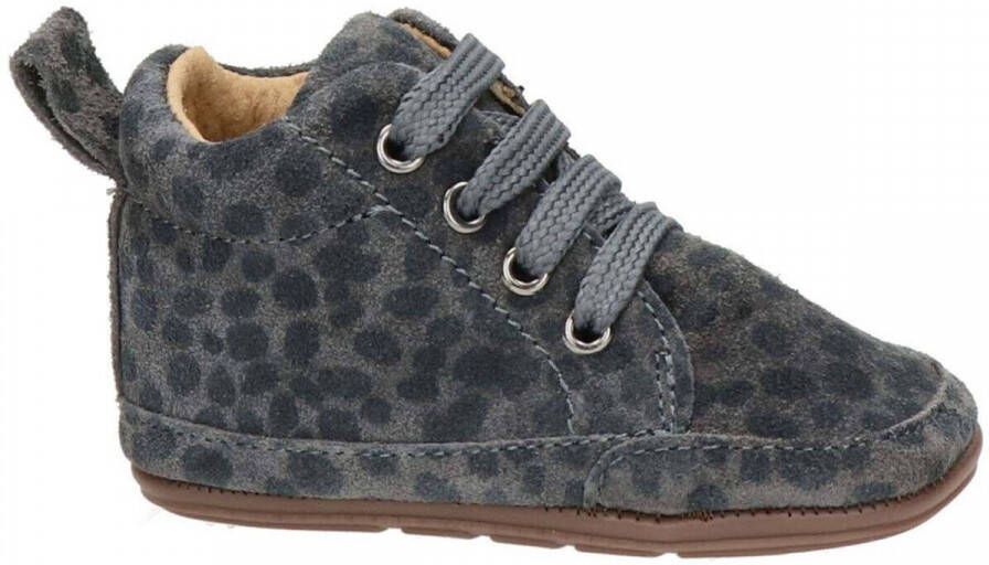 Nelson Kids suède babyschoenen met panterprint grijs Meisjes Suede Panterprint 21 - Foto 3