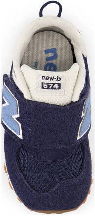 New Balance 574 sneakers donkerblauw wit lichtblauw Jongens Meisjes Suede 18 5
