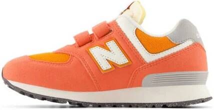 New Balance 574 V1 sneakers oranje wit grijs Jongens Meisjes Suede Meerkleurig 33.5