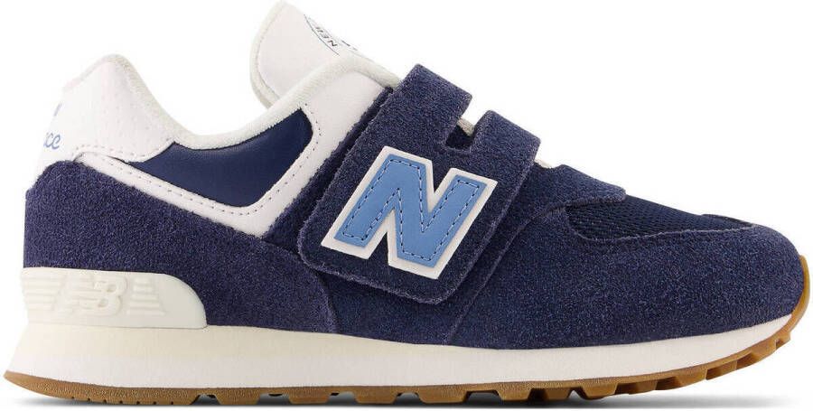 New Balance 574 sneakers donkerblauw wit Jongens Meisjes Suede Logo 34.5 - Foto 6