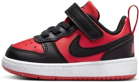 Nike Court Borough Low Recraft imitatieleren sneakers rood zwart Imitatieleer