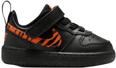Nike Court Borough Low sneakers zwart oranje Imitatieleer