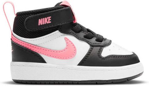 Nike Court Borough Mid 2 leren sneakers zwart roze Jongens Meisjes Leer