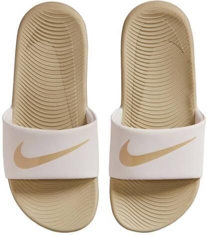 Nike Kawa badslippers met logo zand ecru Beige Rubber