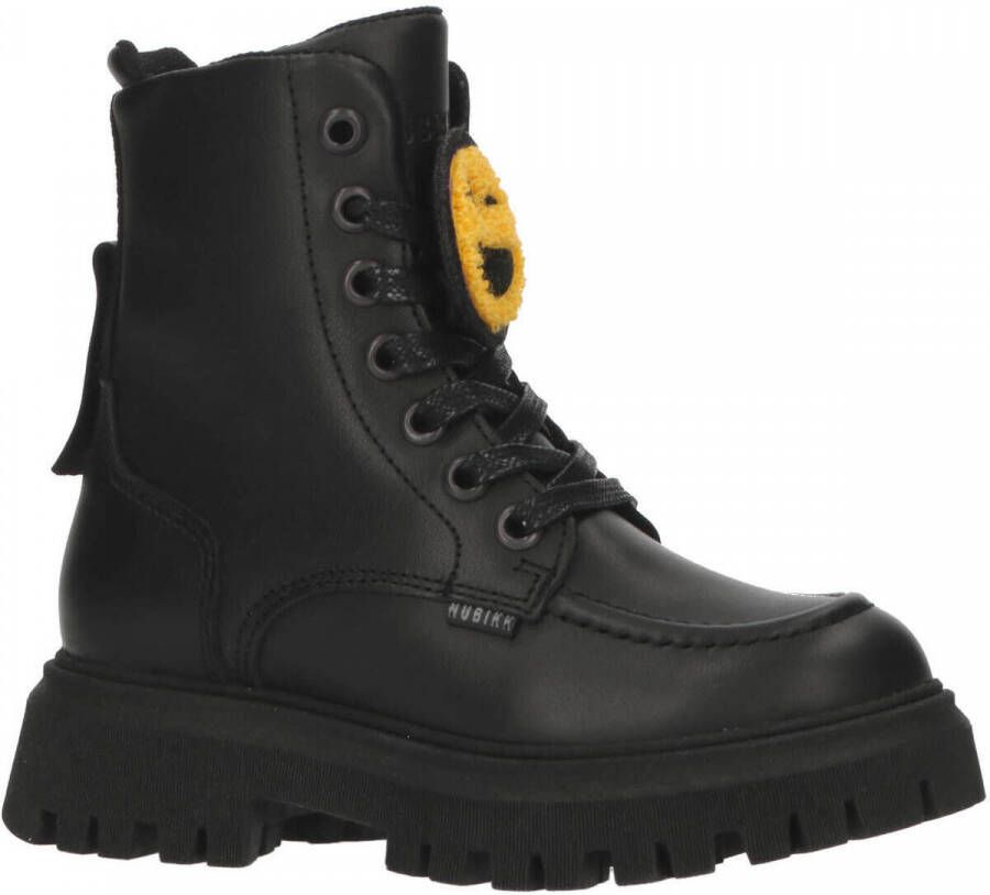 Nubikk leren veterboots zwart Meisjes Leer 33 | Enkelboot van - Foto 2