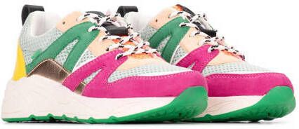 POSH by Poelman Carocel chunky sneakers roze groen Meisjes Imitatieleer 37 - Foto 3