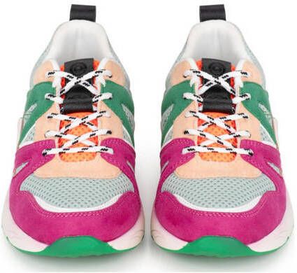POSH by Poelman Carocel chunky sneakers roze groen Meisjes Imitatieleer 37 - Foto 3