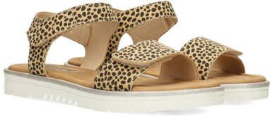 POSH by Poelman Nine sandalen beige zwart Meisjes Textiel Dierenprint - Foto 4