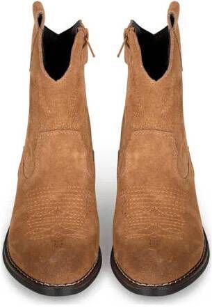 PS Poelman Bila suède cowboylaarzen cognac Bruin Meisjes Suede Effen 31
