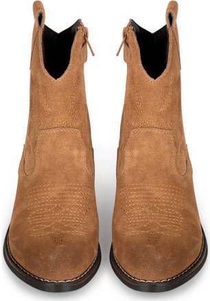 PS Poelman Bila suède cowboylaarzen cognac Bruin Meisjes Suede Effen 38 - Foto 3