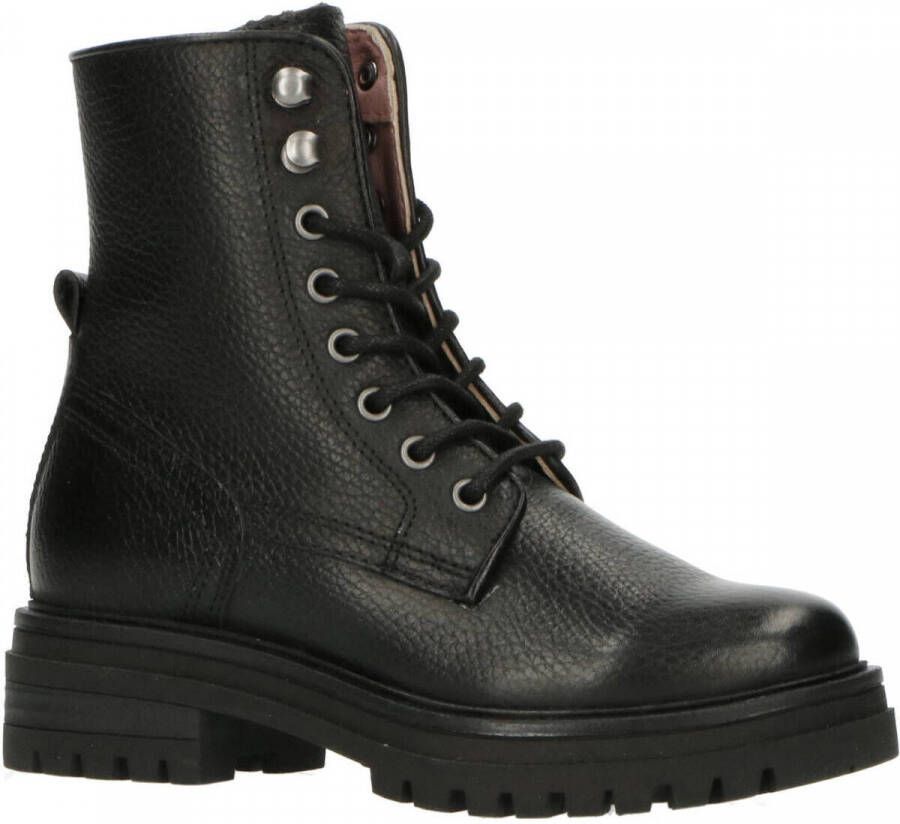 PS Poelman Mink-83 leren veterboots zwart Meisjes Leer Effen 31 - Foto 2