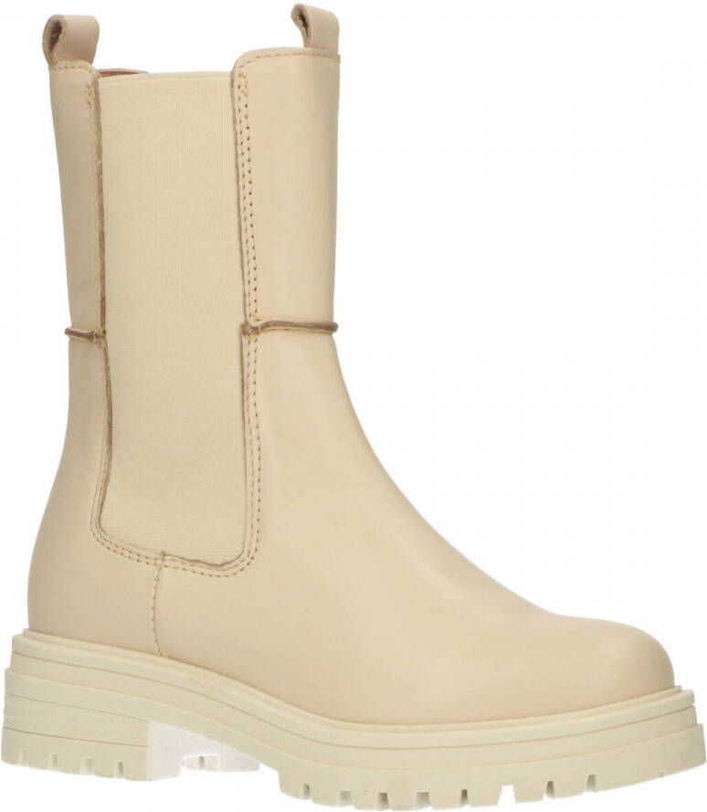 PS Poelman Monk-25 leren chelsea boots beige Meisjes Leer Effen 37
