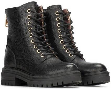 PS Poelman Monk leren veterboots zwart Meisjes Leer Effen 37 - Foto 2