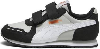 Puma Cabana Racer sneakers grijs zwart wit Jongens Meisjes Imitatieleer 32.5