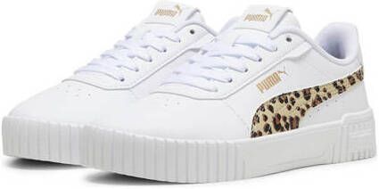 Puma Carina 2.0 Animal sneakers wit beige bruin Meisjes Imitatieleer Dierenprint 35.5 - Foto 3