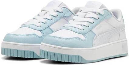 Puma Carina Street leren sneakers wit lichtblauw zilver Meisjes Leer 28