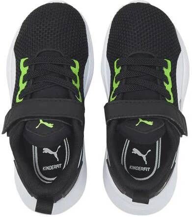 Puma Flyer Runner V Inf sneakers zwart groen wit Jongens Mesh Meerkleurig 20
