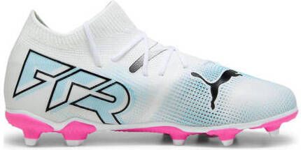 Puma Future 7 Match FG AG Junior voetbalschoenen wit zwart fuchsia Jongens Meisjes Imitatieleer 28