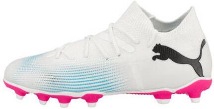 Puma Future 7 Match FG AG Jr. voetbalschoenen wit zwart fuchsia Imitatieleer 34 - Foto 3