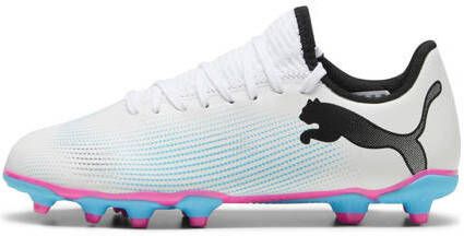 Puma Future 7 Play FG AG Junior voetbalschoenen wit roze blauw Jongens Meisjes Imitatieleer 28