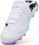 Puma Future 7 Play FG AG Junior voetbalschoenen wit roze blauw Jongens Meisjes Imitatieleer 28 - Thumbnail 3