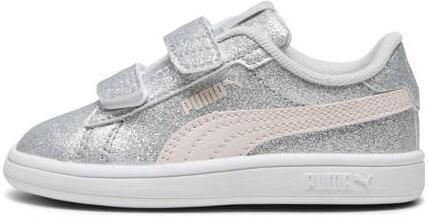 Puma Smash 3.0 Glitz Glam sneakers zilvergrijs roze Jongens Meisjes Synthetisch glitter