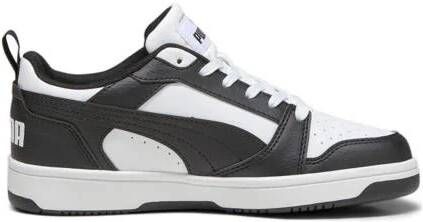 Puma Rebound v6 Low V6 Lo sneakers wit zwart Jongens Meisjes Imitatieleer 37