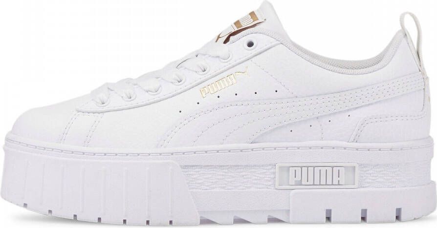 Puma Mayze Lth leren sneakers wit goud Meisjes Leer Meerkleurig 35.5 - Foto 3