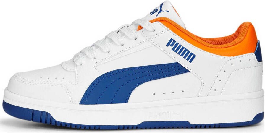 Puma Rebound Joy Lo Jr sneakers wit blauw oranje Imitatieleer 37 - Foto 4