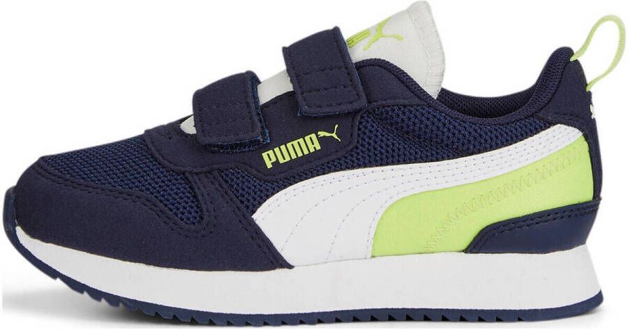Puma R78 V Inf sneakers donkerblauw wit groen Jongens Meisjes Mesh Meerkleurig 22 - Foto 13