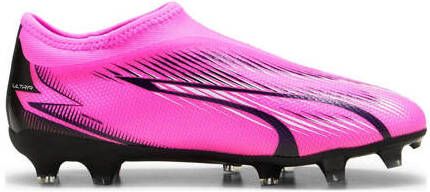 Puma Ultra Match FG AG Junior voetbalschoenen roze wit zwart Jongens Meisjes Imitatieleer 28