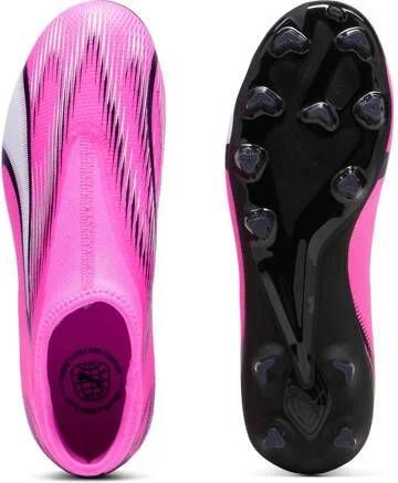 Puma Ultra Match FG AG Jr. voetbalschoenen roze wit zwart Imitatieleer 37 - Foto 3