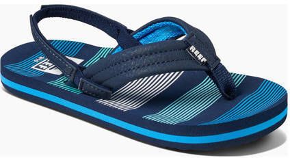 Reef Kids Ahi teenslippers met hielbandje donkerblauw Jongens Textiel 22