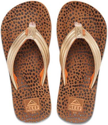 Reef Kids Ahi Wild teenslippers bruin goud Meisjes Polyurethaan