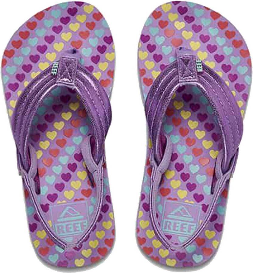 Reef Kids Ahi Hearts teenslippers met hielbandje lila - Foto 3
