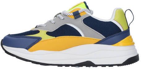 Replay Merak Jr sneakers blauw geel Jongens Imitatieleer Meerkleurig 28