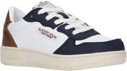 Replay Epic Jr sneakers wit donkerblauw Jongens Imitatieleer Meerkleurig 37 - Foto 4