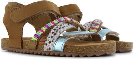 Shoesme leren sandalen met kraaltjes bruin multi Meisjes Leer All over print 22