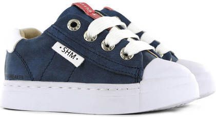 Shoesme leren sneakers donkerblauw Jongens Leer Effen 21