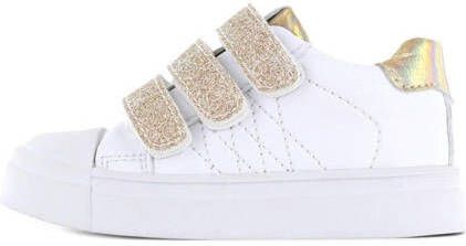 Shoesme leren sneakers wit goud met glitters Meisjes Leer Meerkleurig 28 - Foto 3