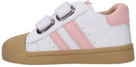 Shoesme leren sneakers wit roze Meisjes Leer Meerkleurig 19