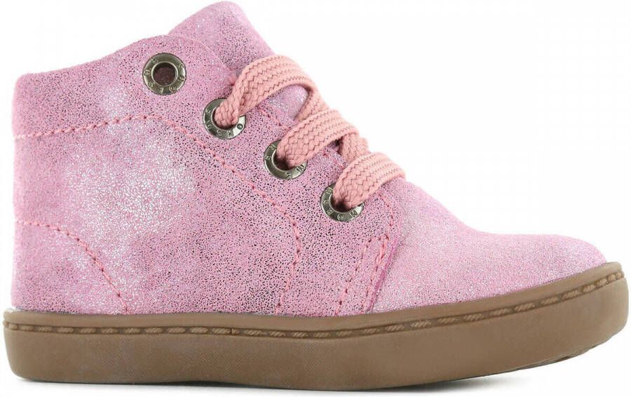 Shoesme Flex FL21W001-A leren veterboots roze metallic Meisjes Nubuck Effen 22 - Foto 3