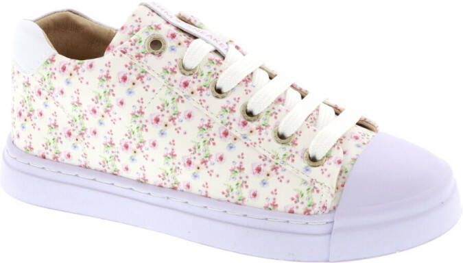 Shoesme SH22S002-A leren sneakers met bloemenprint wit Meisjes Leer Bloemen 22 - Foto 7